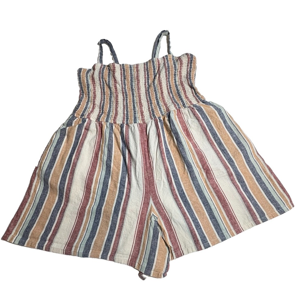 Lane Bryant Sz 20 Jumper Shorts One Piece With Adjustable Shoulder Straps Linen